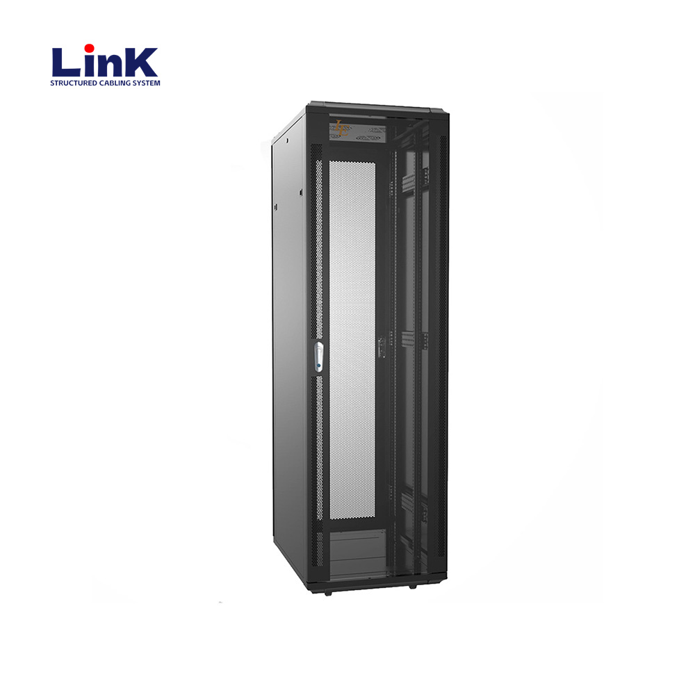 Black Adjustable Standing Server Rack for Office Network