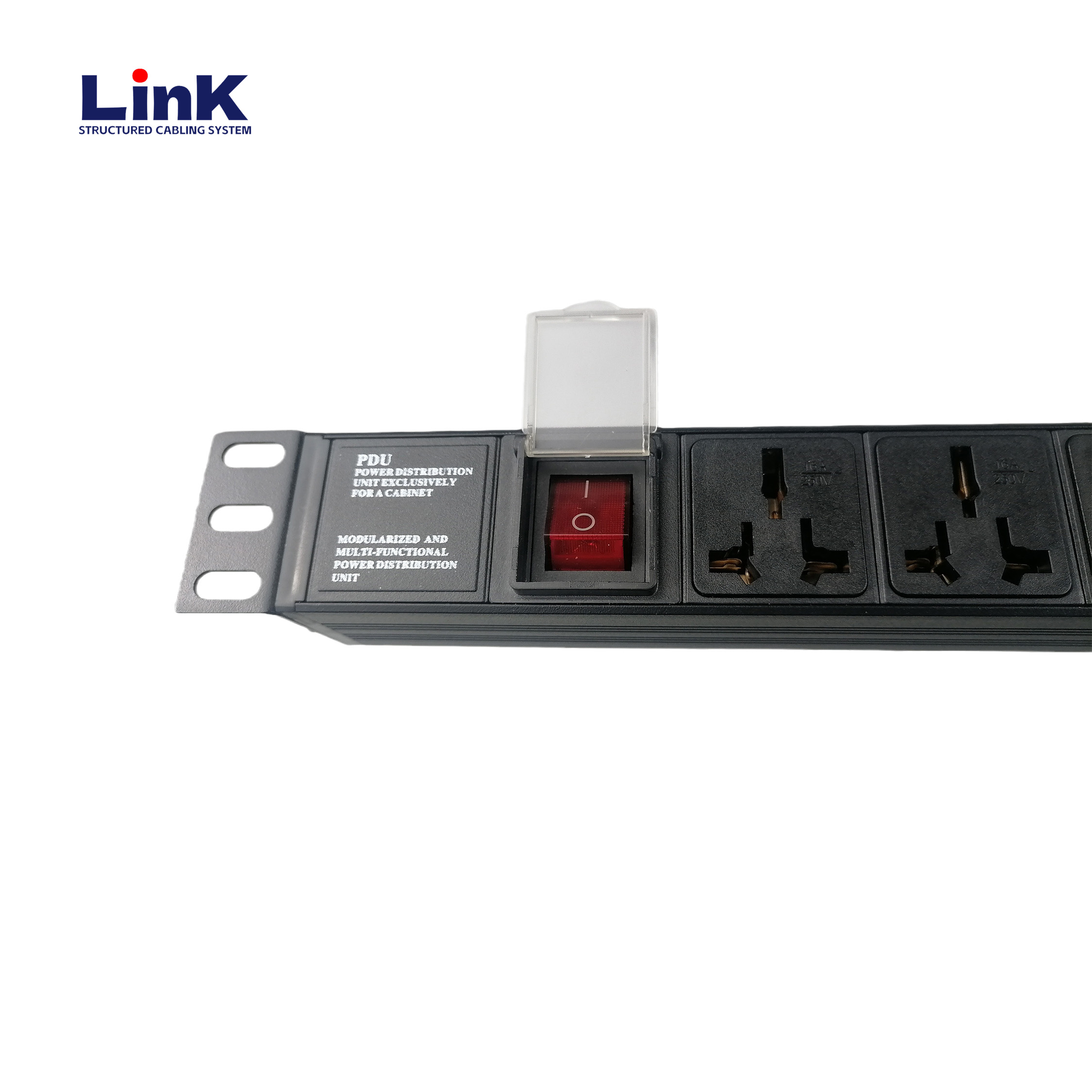 Dual Circuit Modular Customizable Vertical 16A PDU with 8 Outlets and Circuit Breaker