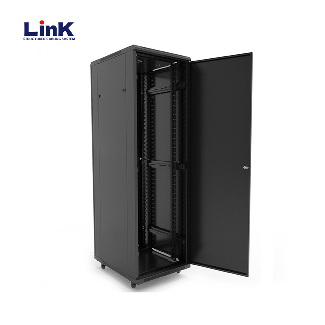 Black Adjustable Standing Server Rack for Office Network