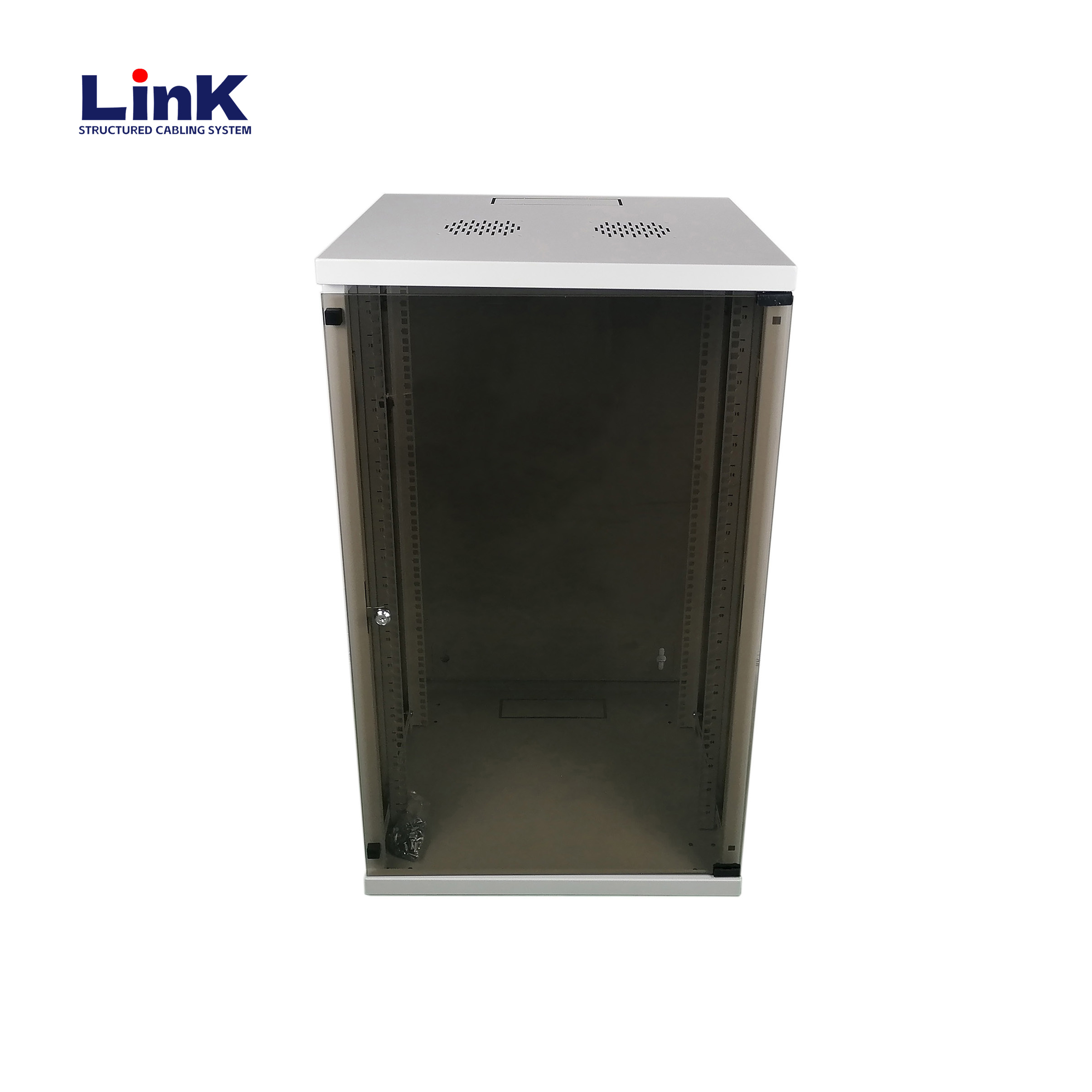 12u Wall Mount lockable tamper-proof fire-resistant Cabinet 19" Closed Server Cabinet Rack Gray Enclosure