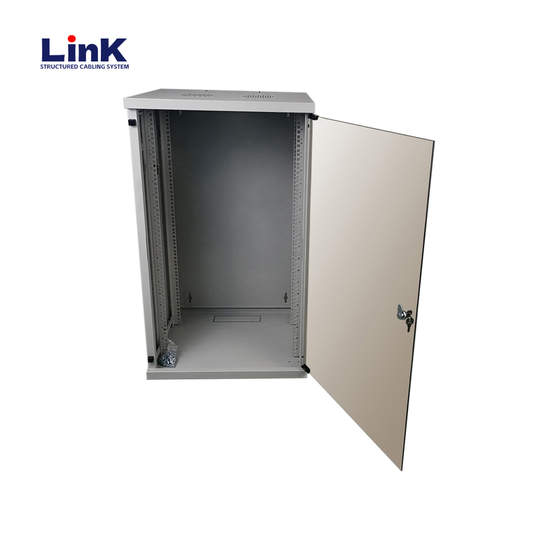 12u Wall Mount lockable tamper-proof fire-resistant Cabinet 19" Closed Server Cabinet Rack Gray Enclosure