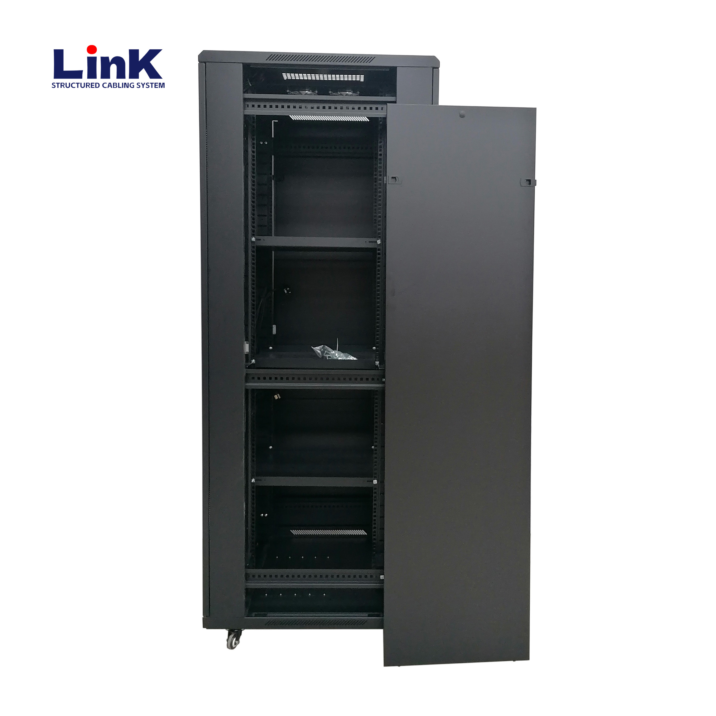 19" Standard Network Cabinet with Tempered Glass Door for Visibility