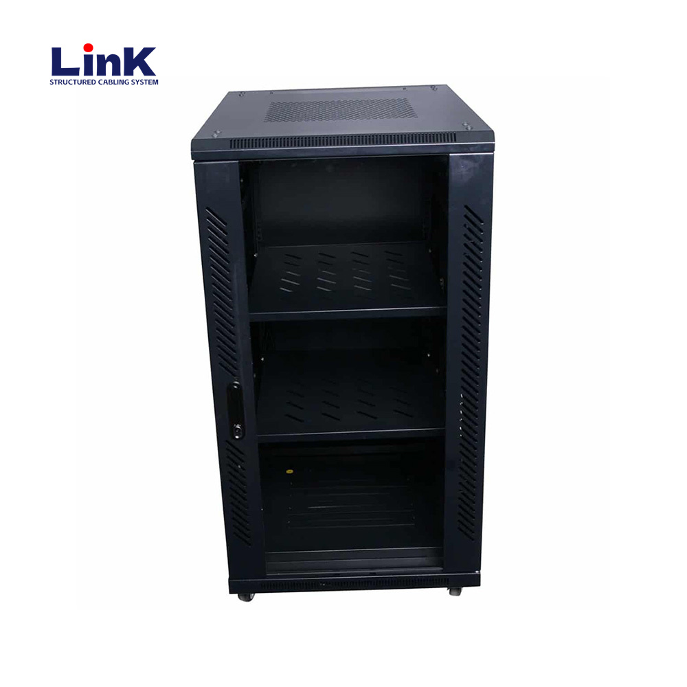 Standing Server Rack Network Cabinet with casters Adjustable Mounting Rails for Flexibility