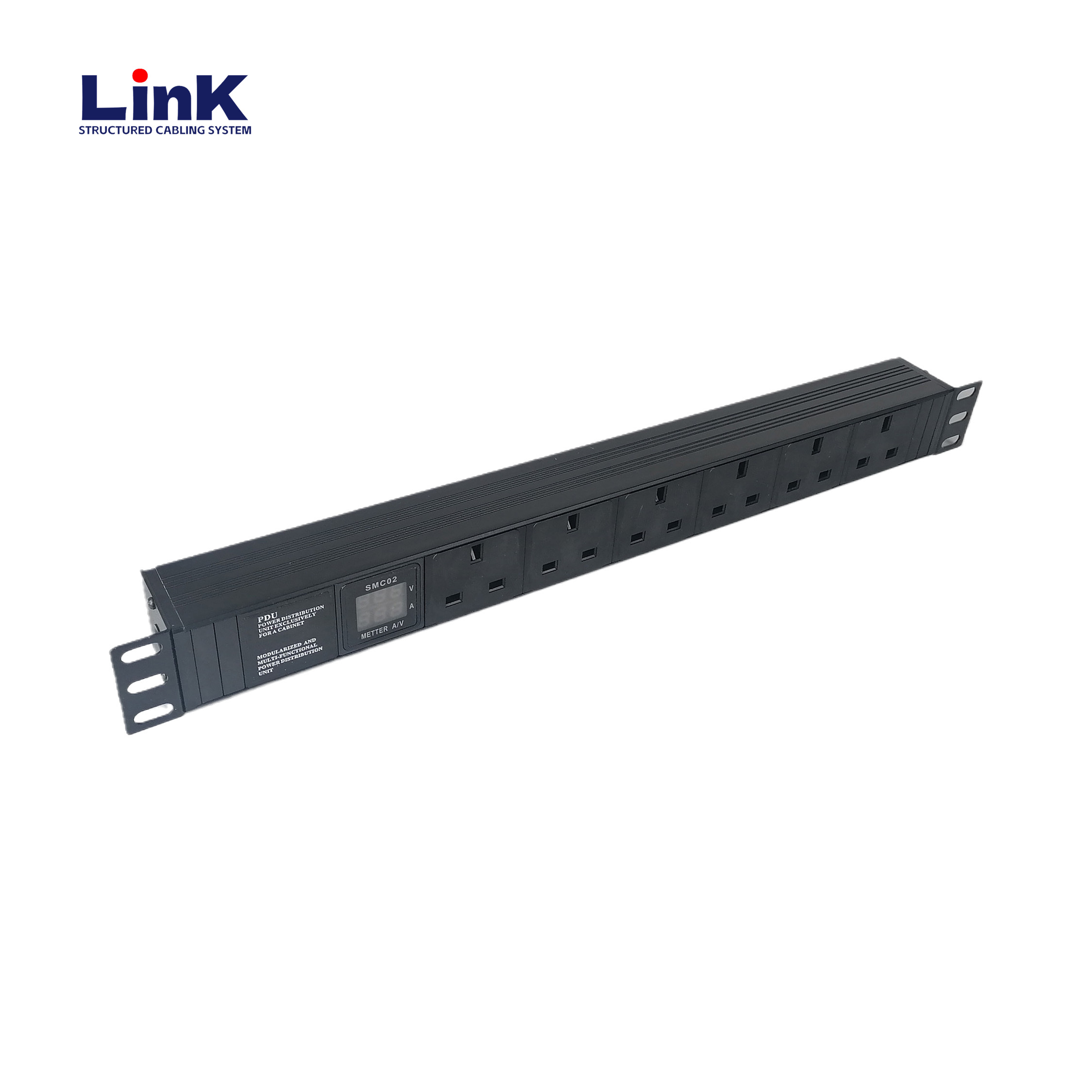 Power Distribution Unit Rack Mount Intelligent PDU 16A 8-Outlet Rack-Mount PDU with Overload Protection