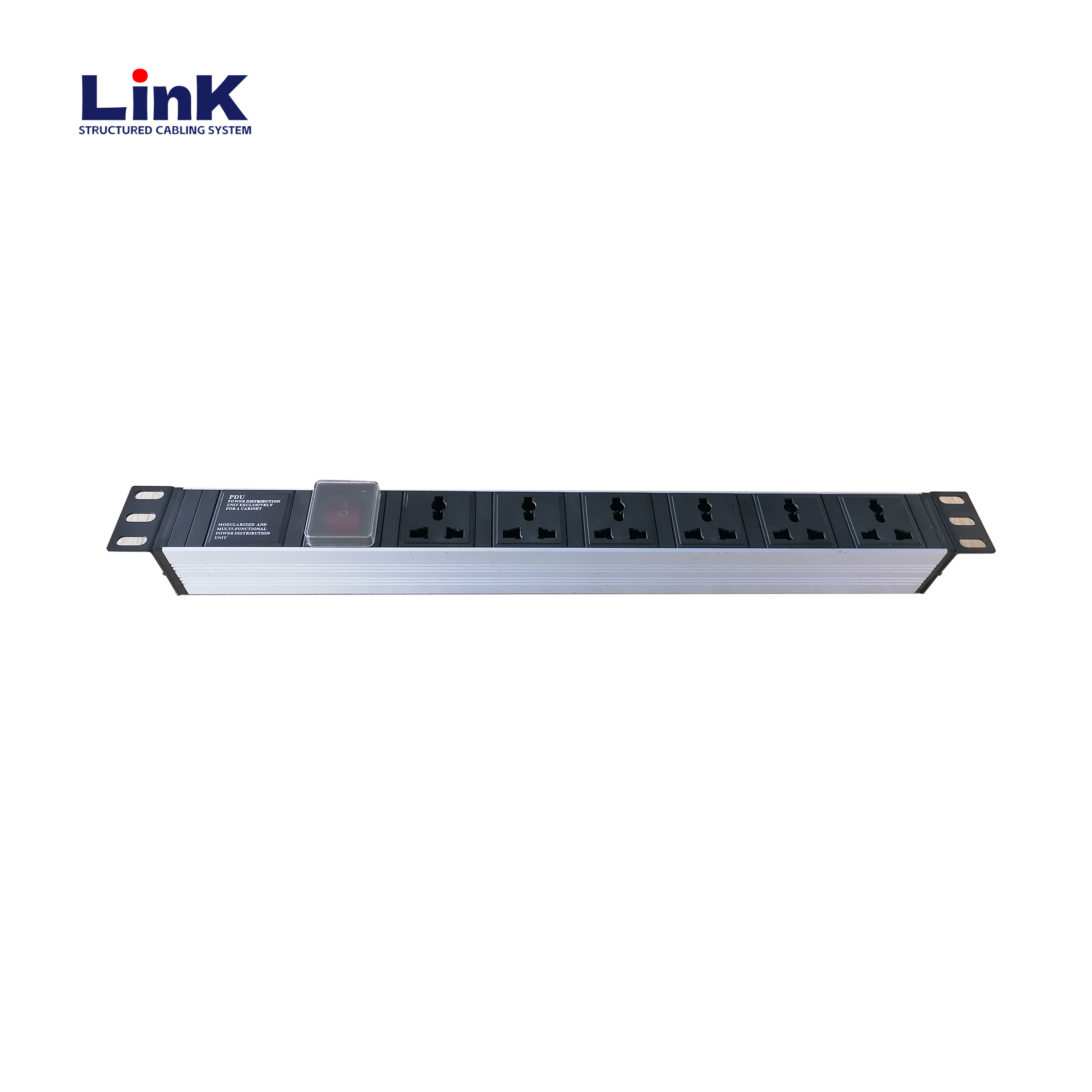 Horizontal Zero U High-Density PDU Surge-Protected 6-Outlet Power Strip with Phone And Network Protection